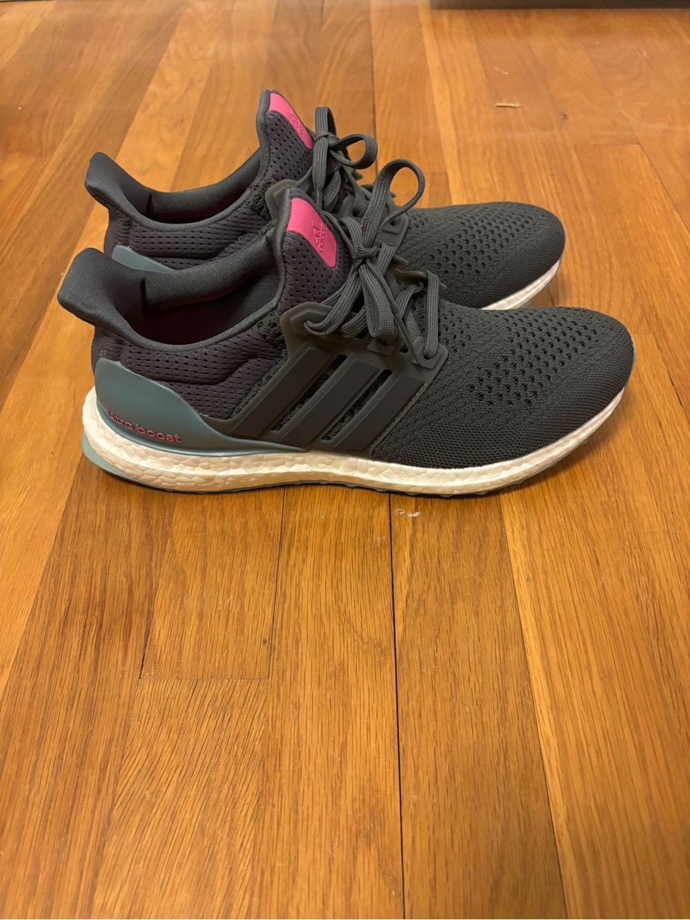 Adidas Ultraboost Women’s Running Shoes - Gray with Light Blue and Pink Accent